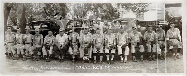 - 1948 Baxter Springs Whiz Kids Panoramic Photograph with Mickey Mantle