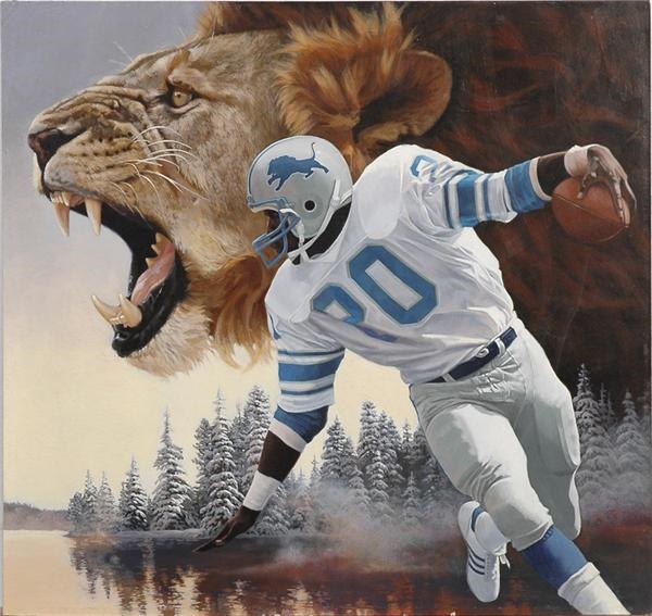 Sports Fine Art - "Detroit Lions" Barry Sanders by Jon Ren