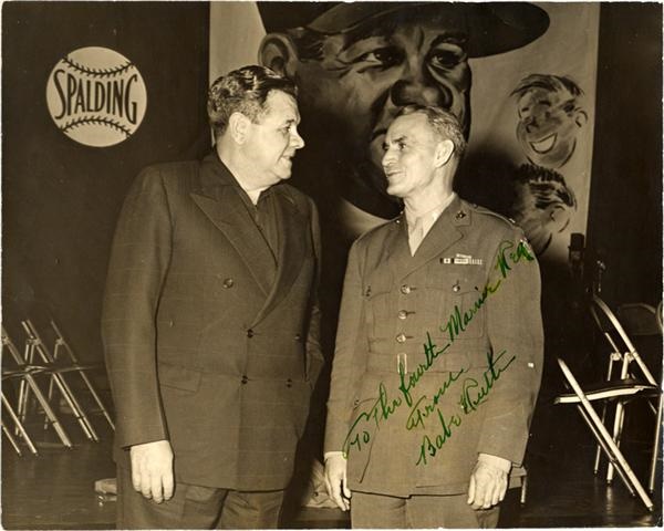 Babe Ruth Signed Photo To The Fourth Marine Reg