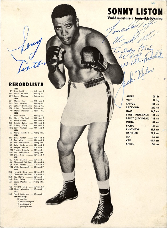 Muhammad Ali & Boxing - Sonny Liston Signed 8x10" Photo