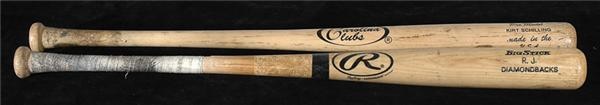 Baseball Equipment - Randy Johnson and Kirt Schilling Game Used Bats