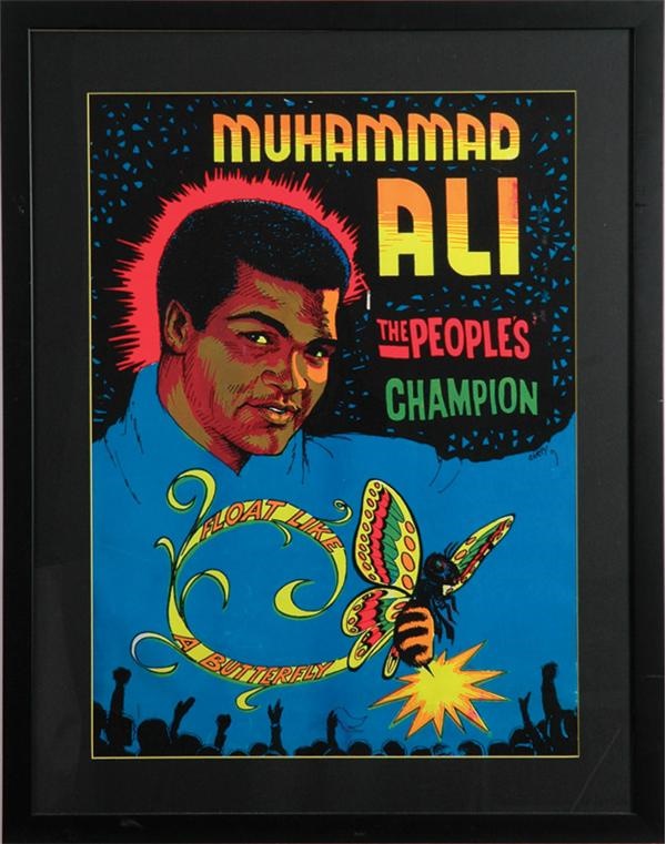 Two 1970's Muhammad Ali Black Light Posters