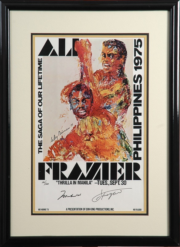 - Muhammad Ali and Joe Frazier Signed “Thrilla in Manilla” Fight Poster