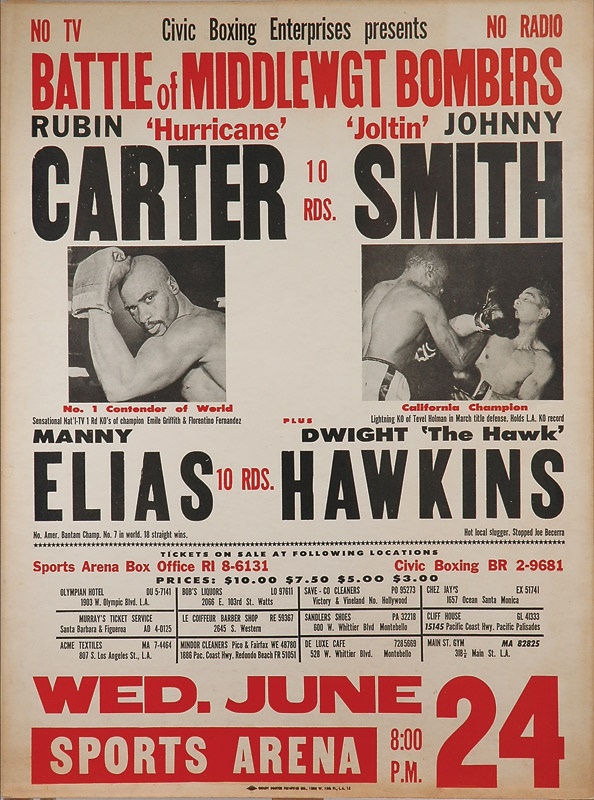 Muhammad Ali & Boxing - Rubin "Hurricane" Carter Site Poster
