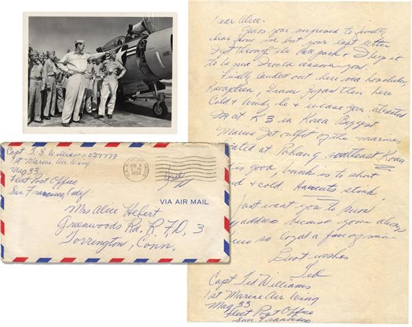 1953 Ted Williams Signed Handwritten Letter with Photo