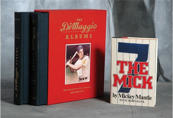 Baseball Autographs - Mickey Mantle and Joe DiMaggio Signed Books