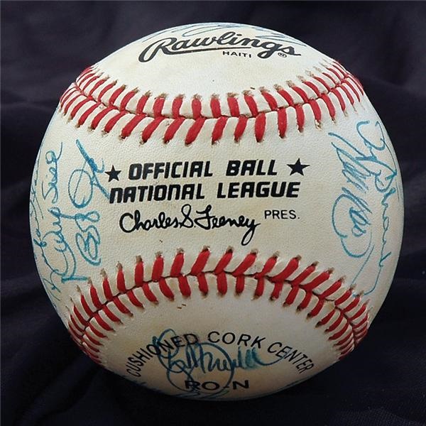 Vintage 1986 New York Mets Team Signed baseball