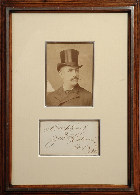 - 1896 John L. Sullivan Signature Framed with Photo