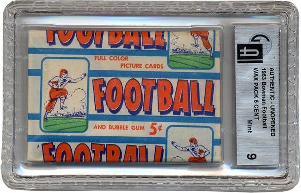 - 1953 Bowman Football 5 Cent Wax Pack Graded Mint 9