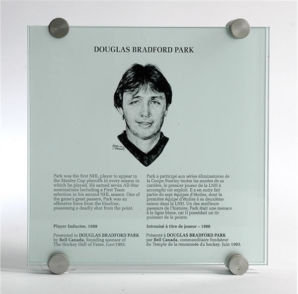 - Brad Park Hockey Hall of Fame Induction Plaque