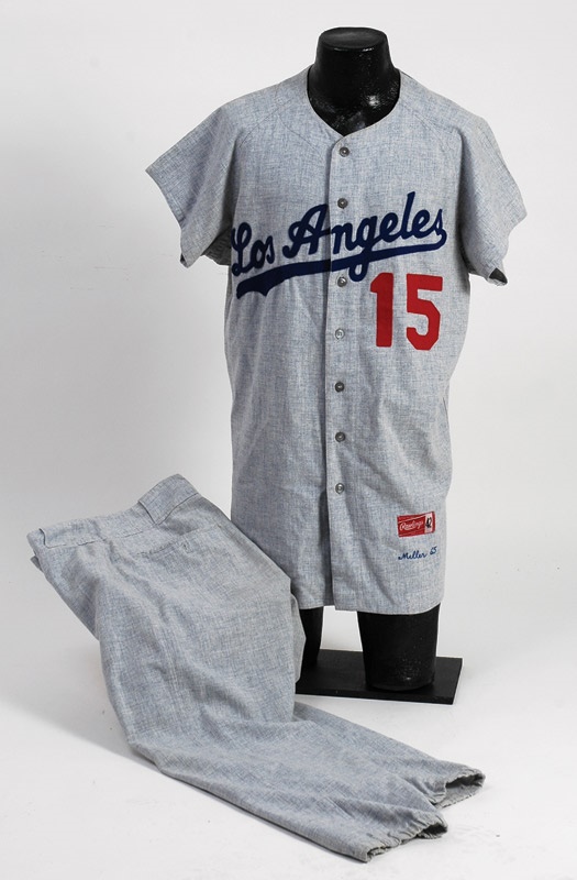 Baseball Equipment - 1965 Bob Miller LA Dodgers 
Game Used Uniform