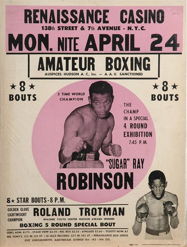 Muhammad Ali & Boxing - Sugar Ray Robinson Exhibition Fight Poster