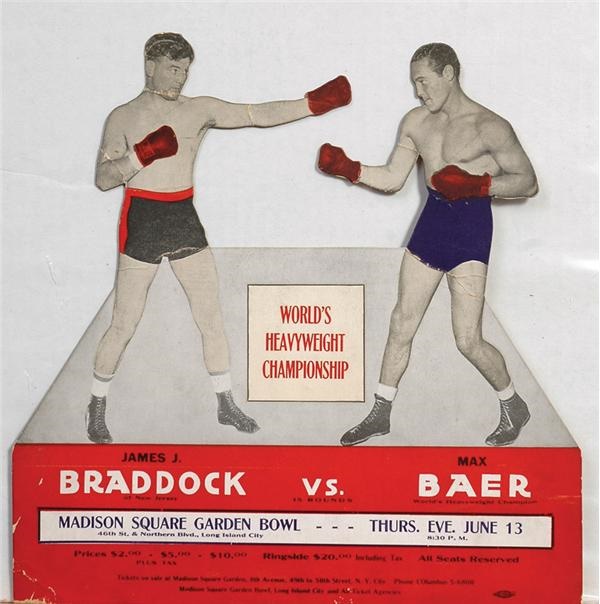 Muhammad Ali & Boxing - James Braddock vs. Max Baer Die Cut On Site Fight Poster