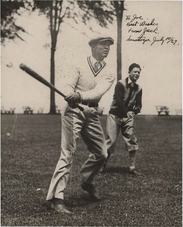 - 1927 Jack Dempsey Baseball Signed Photo