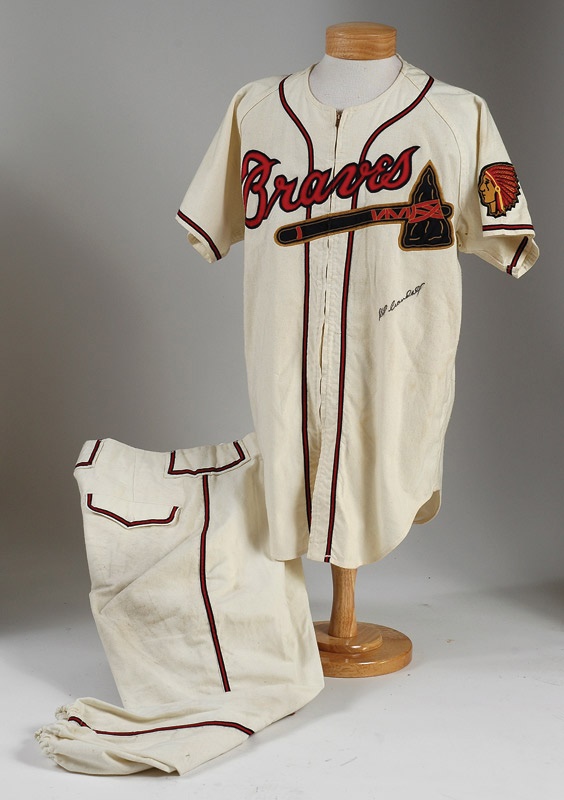 Baseball Equipment - 1970's Del Crandall Signed Milwaukee Braves Reunion Uniform