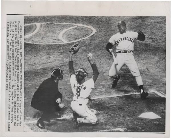 The John O'connor Signed Baseball Collection - 1965 Willie Mays Brush Back Wirephoto