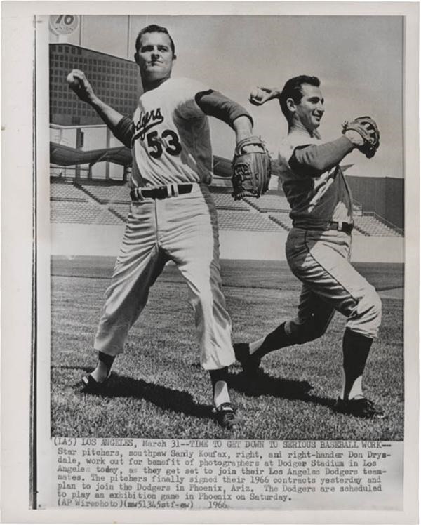 The John O'connor Signed Baseball Collection - Koufax and Drysdale Baseball Photo (1966)
