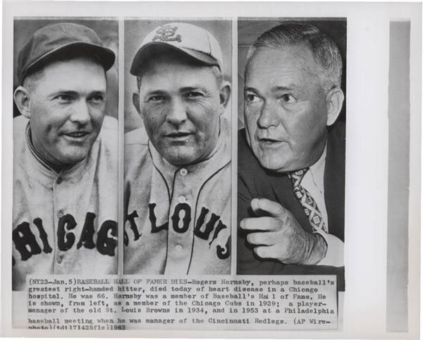 The John O'connor Signed Baseball Collection - Rogers Hornsby photo Lot (13)