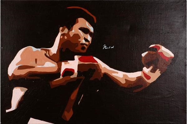 - Muhammad Ali Signed Original Oil Painting by Maul
