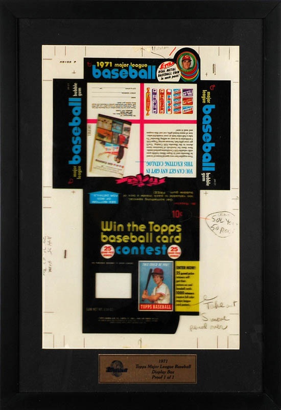 Nonsports Trading Cards - 1971 Topps Baseball Display Box Original Proof Featuring Pete Rose