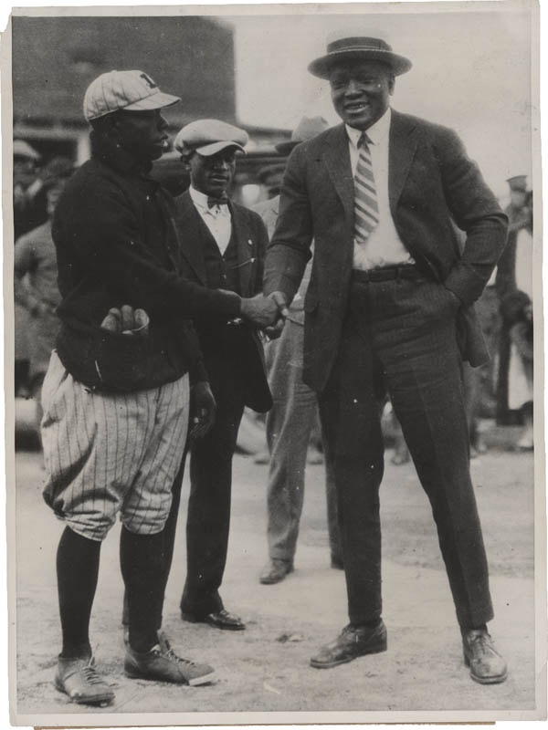 Muhammad Ali & Boxing - 1926 Jack Johnson with Cyclone Cooper Baseball Photo