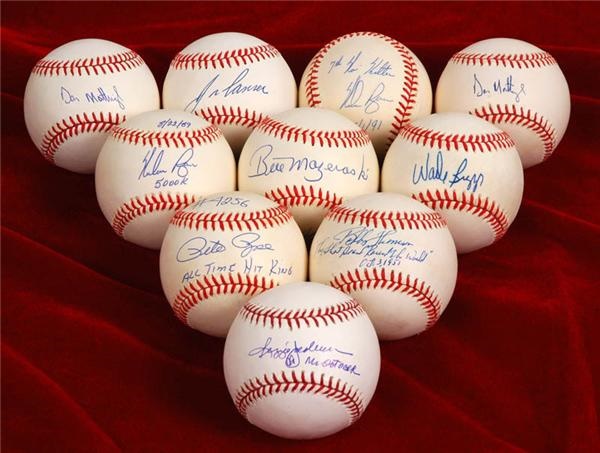 Baseball Autographs - Signed Baseball Collection with Hall of Famers (10)