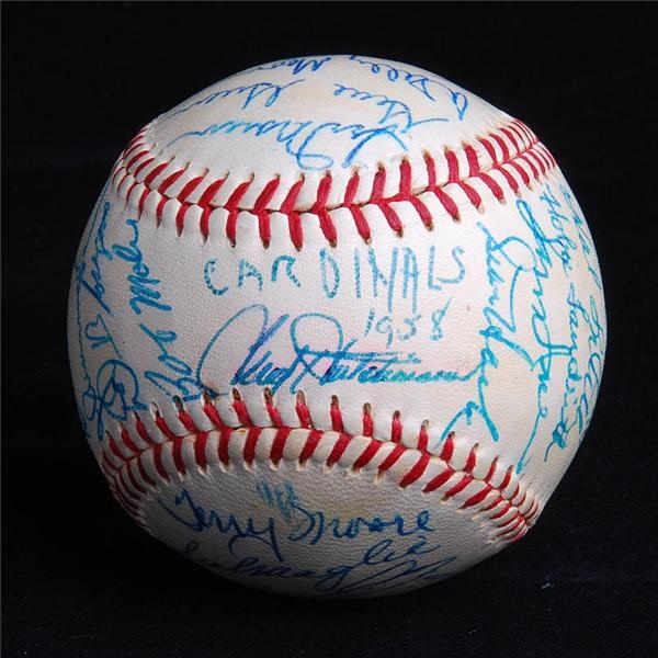 Baseball Autographs - 1958 St Louis Cardinals Team Signed Baseball