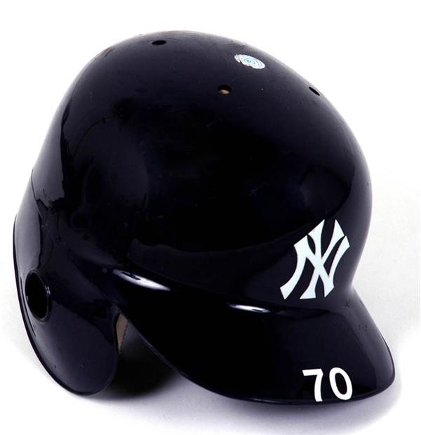 Baseball Equipment - Melky Cabrera Game Used Yankees Rookie Helmet # 70