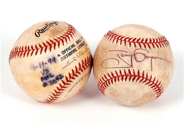 Baseball Autographs - Tony Gwynn Signed Hit Baseballs # 3041 and # 3042 (2)