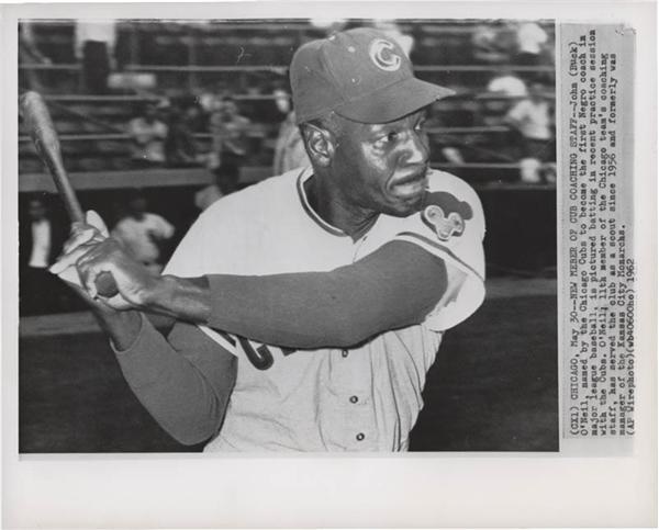 The John O'connor Signed Baseball Collection - 1962 Buck O’Neil Negro Leaguer Wire Photo
