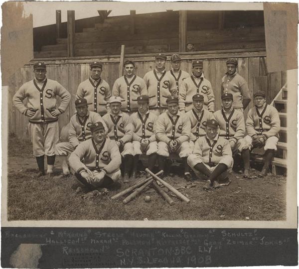 - 1908 Scranton PA Baseball Team Cabinet Photo