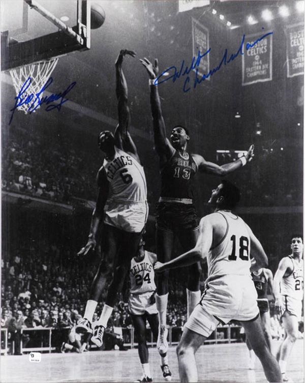 Bill Russell and Wilt Chamberlain Signed 16 x 20'' Photo