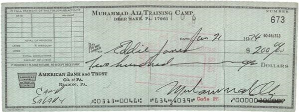 Muhammad Ali Signed Check