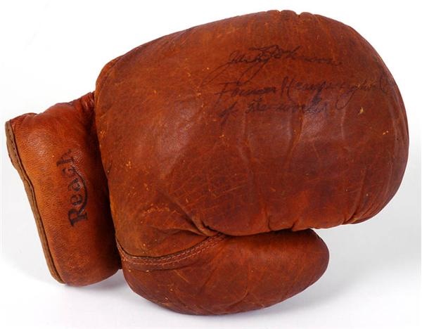 Muhammad Ali & Boxing - Amazing Jack Johson Signed Boxing Glove