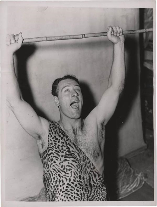 - 1936 Yankee Baseball Great Lou Gehrig as Tarzan News Service Photo