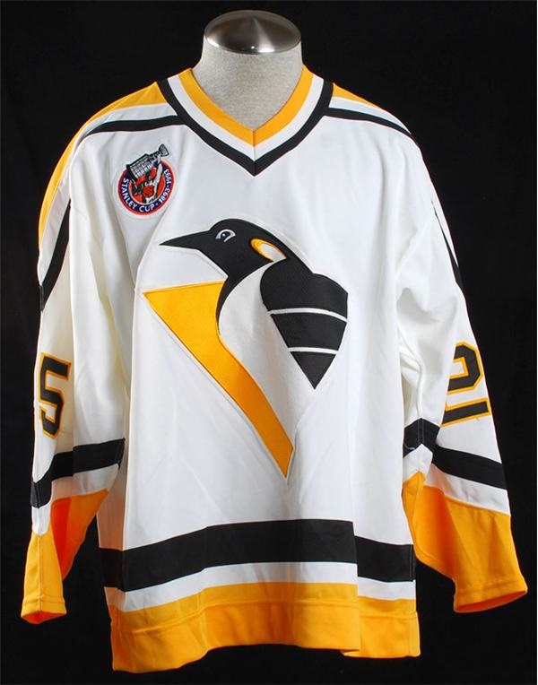 - 1992-93 Kevin Stevens Pittsburgh Penguins Game Worn Jersey