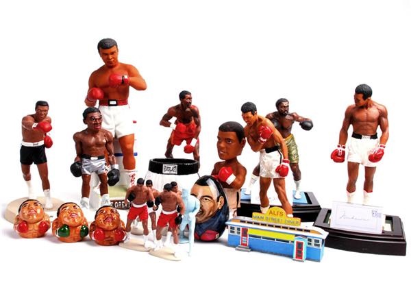 Large Collection Muhammad Ali Figurine Collection with Three Signatures