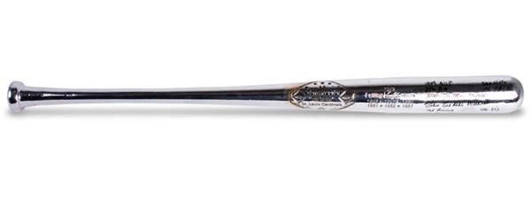 Baseball Autographs - Stan Musial Signed Replica "1948" Ltd. Ed. Silver Trophy Baseball Bat