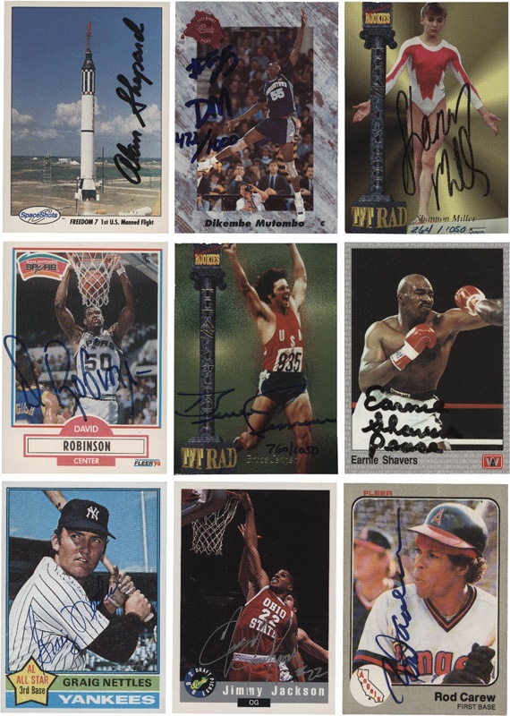 Signed Trading Card Collection with Sports and Celebrity