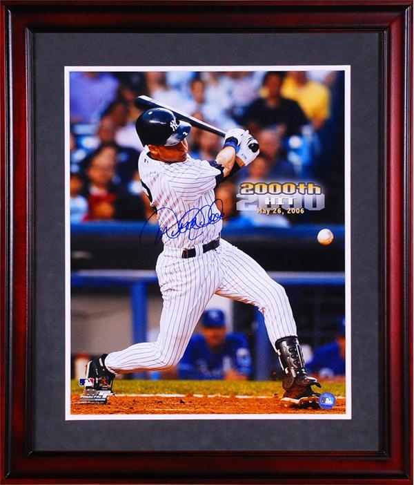 Baseball Autographs - Derek Jeter  Framed 2000th Hit Signed 16 x 20