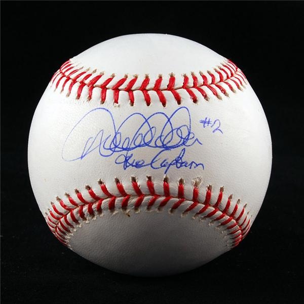 Baseball Autographs - Derek Jeter The Captain #2 Signed Baseball Steiner