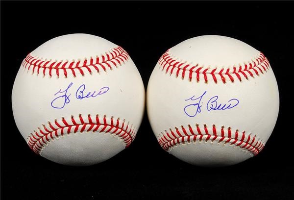 Baseball Autographs - Yogi Berra Single Signed Baseballs Steiner (2)