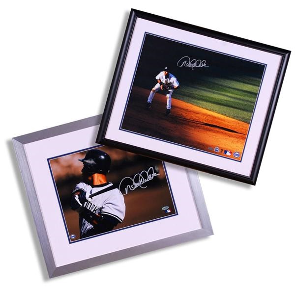 Baseball Autographs - Derek Jeter Sigend 16 x 20 and 11 x 14 Photographs Steiner (2)