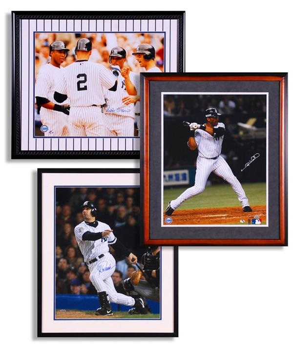 Baseball Autographs - Jorge Posada, Robinson Cano and Gary Sheffield Signed 16 x 20 Photos Steiner (3)