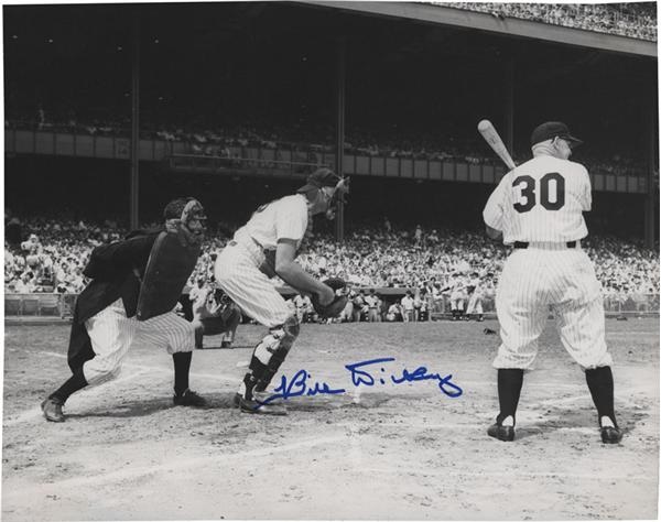 Baseball Autographs - Bill Dickey Vintage Don Wingfield Signed Photo w/ Sporting News stamp on verso