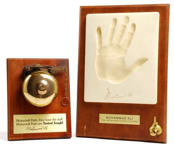 Muhammad Ali & Boxing - Muhammad Ali Hand Print and Promotional Ring Bell (2)