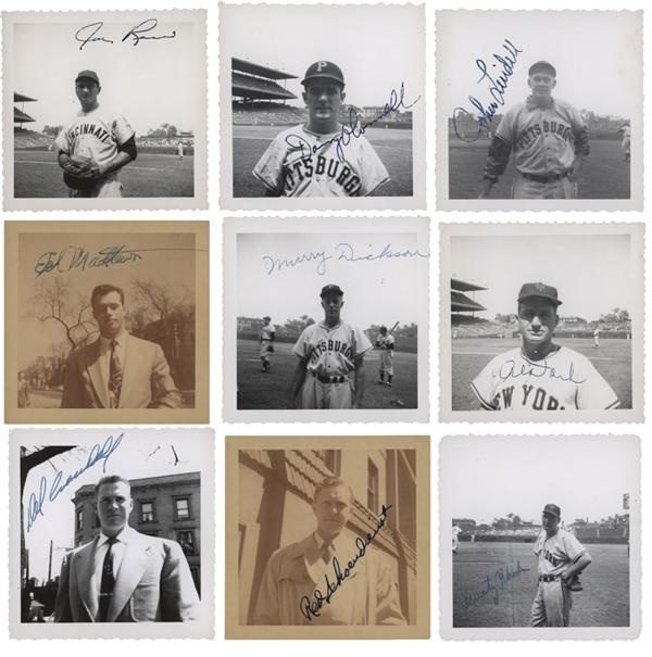 Baseball Autographs - 1950s Baseball Autographed Snapshot Photographs (56)