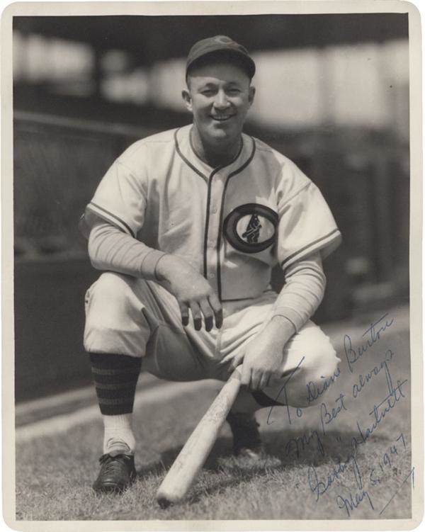 Baseball Autographs - Gabby Hartnett Signed George Burke Photograph (1947)
