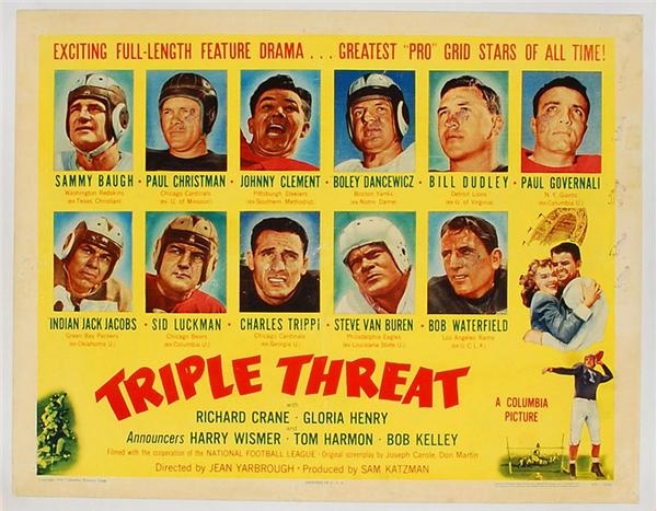 - Triple Threat Football Half Sheet Movie Poster (1948)