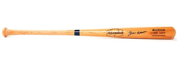 Baseball Autographs - Hank Aaron Signed Baseball Bat